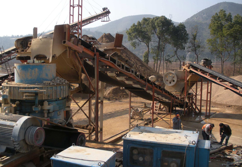 河南信阳某砂石厂使用豫矿机械进行生产